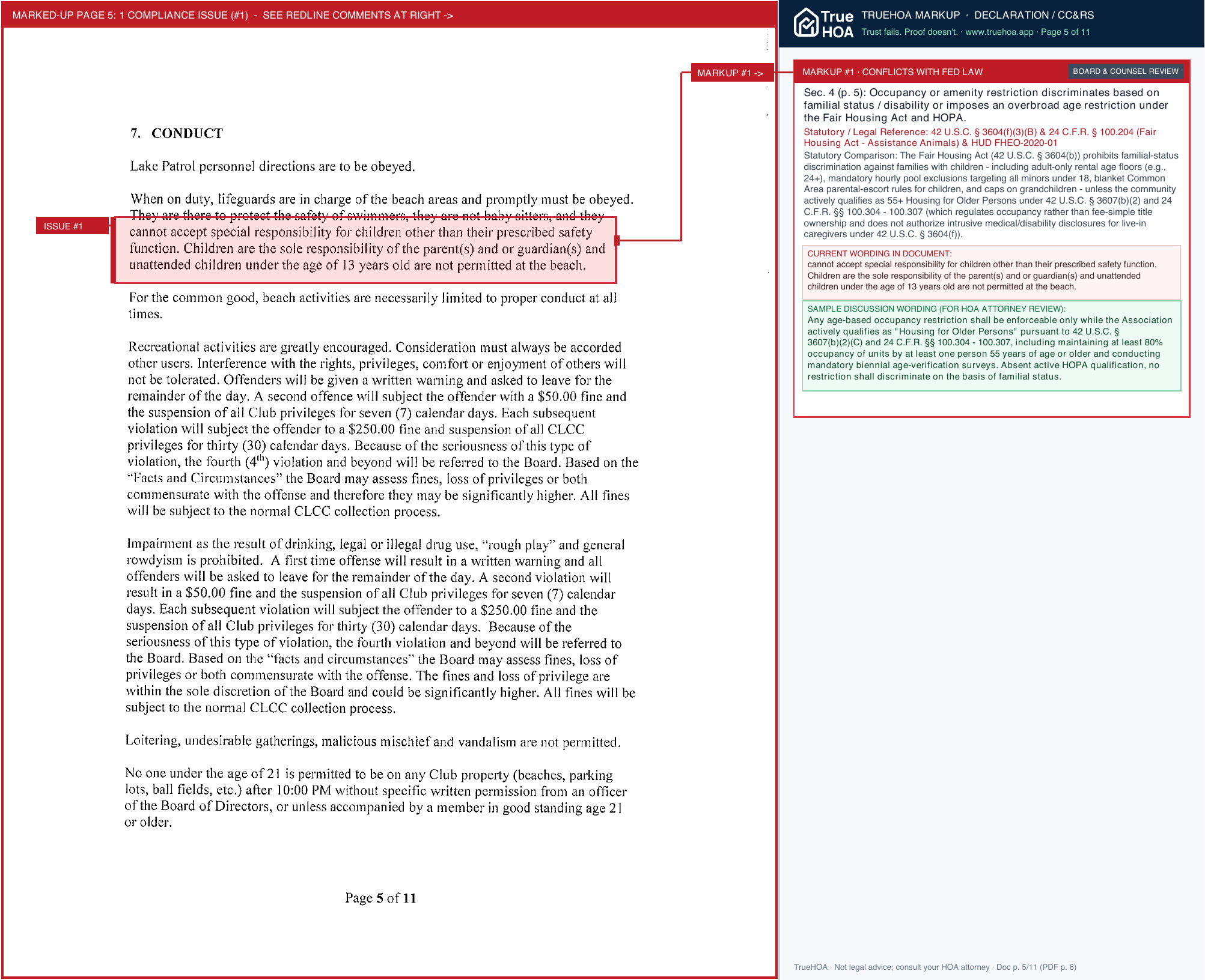 Crandon Lakes Country Club & Association of Property Owners Rules Regs 6 24 21 page 5 widened with TrueHOA Crystal AI margin annotations