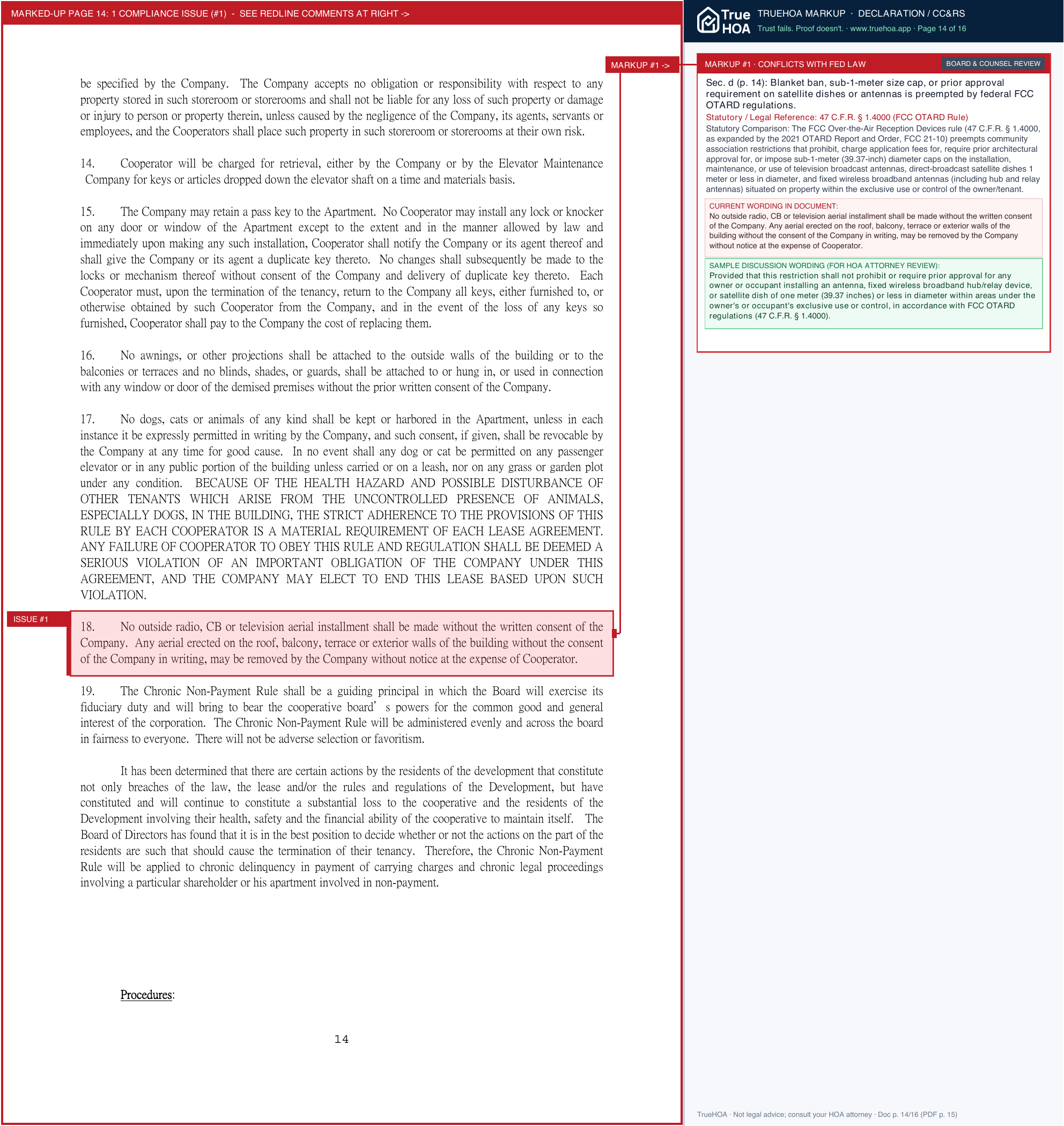 Rochdale Village RochdaleVillageLease 061312 page 14 widened with TrueHOA Crystal AI margin annotations