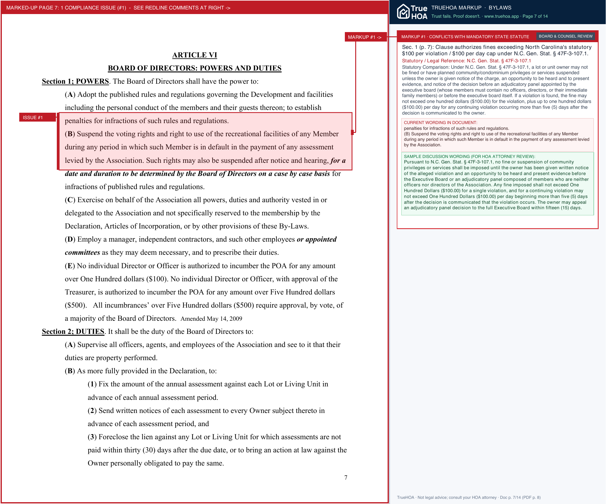 Lockwood Folly POA LFPOAByLawswithAmend page 7 widened with TrueHOA Crystal AI margin annotations