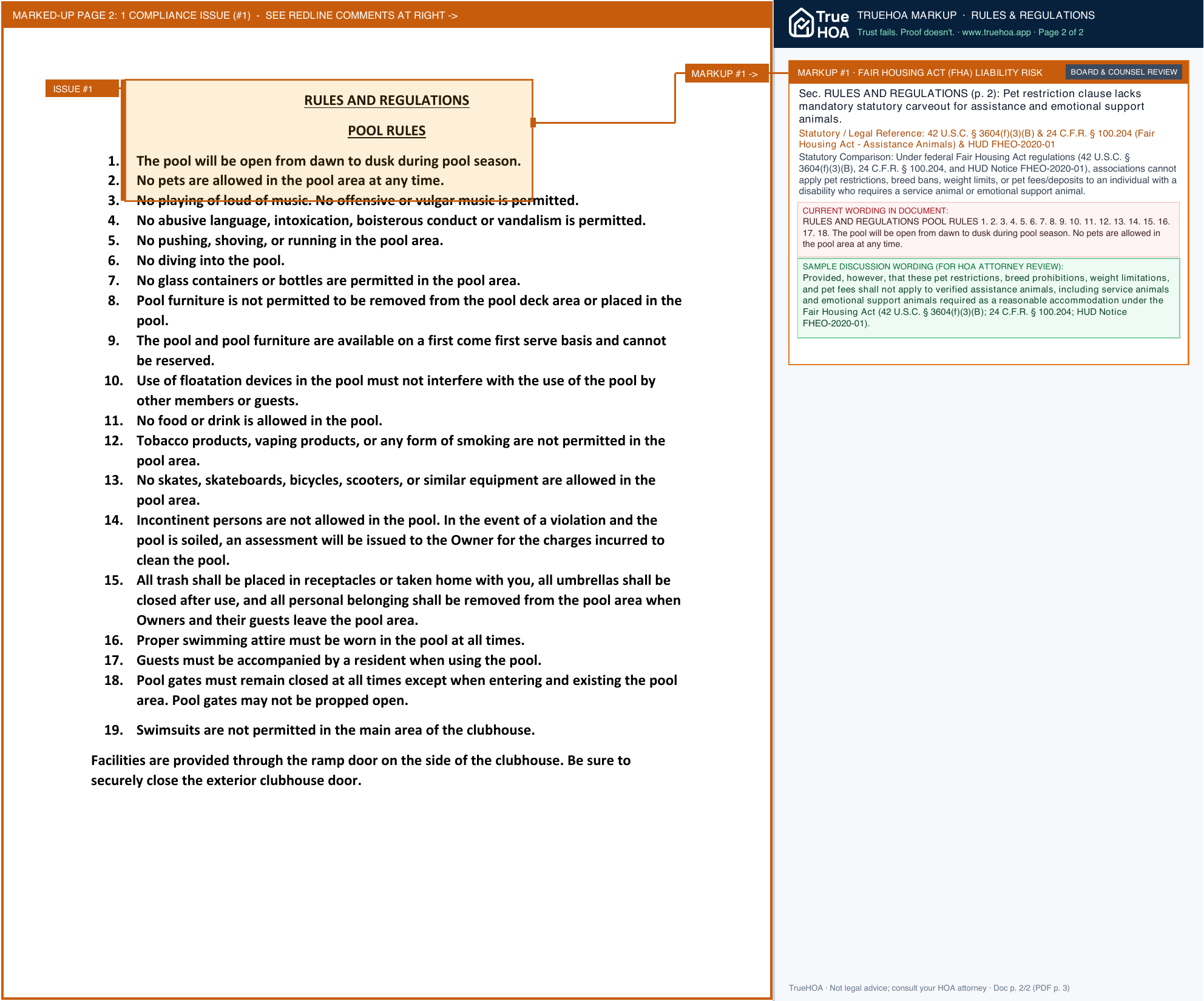 Willow Glen at Beau Rivage HOA 2022 Rules and Regulatations page 2 widened with TrueHOA Crystal AI margin annotations