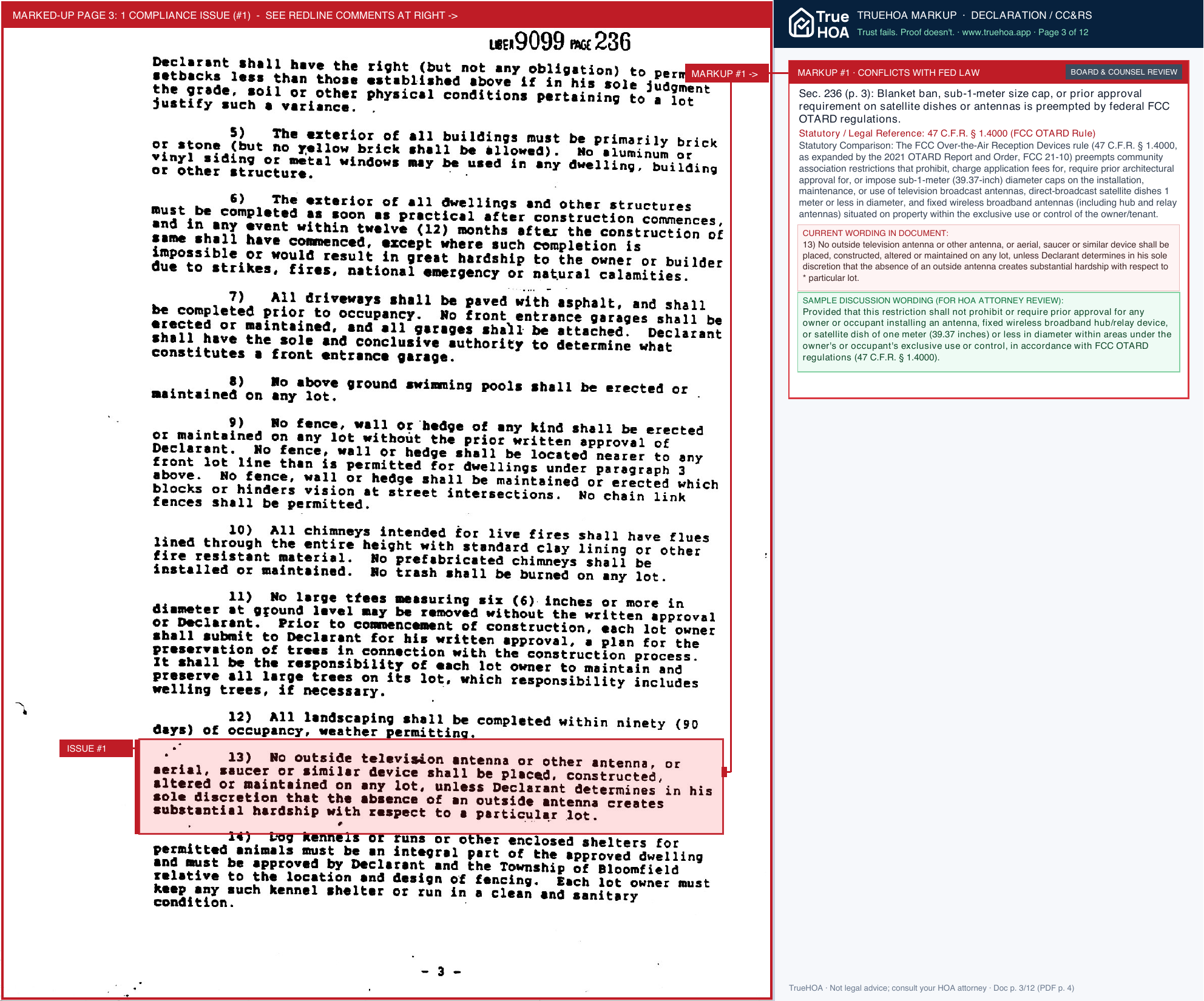 Chestnut Run North HOA HOA Covenants page 3 widened with TrueHOA Crystal AI margin annotations