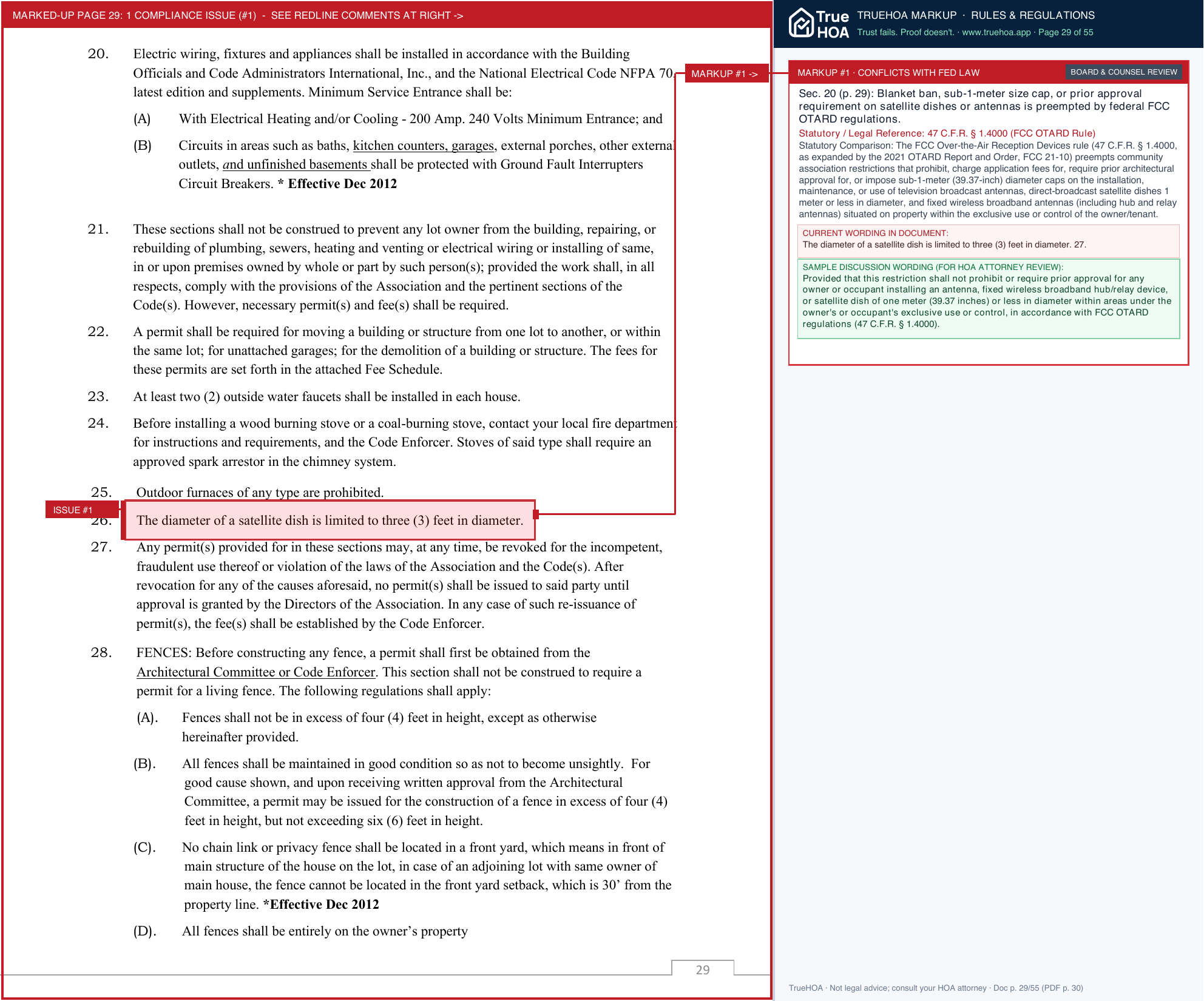 Holiday Lakes POA HL Rules and Regulations March 2025 page 29 widened with TrueHOA Crystal AI margin annotations