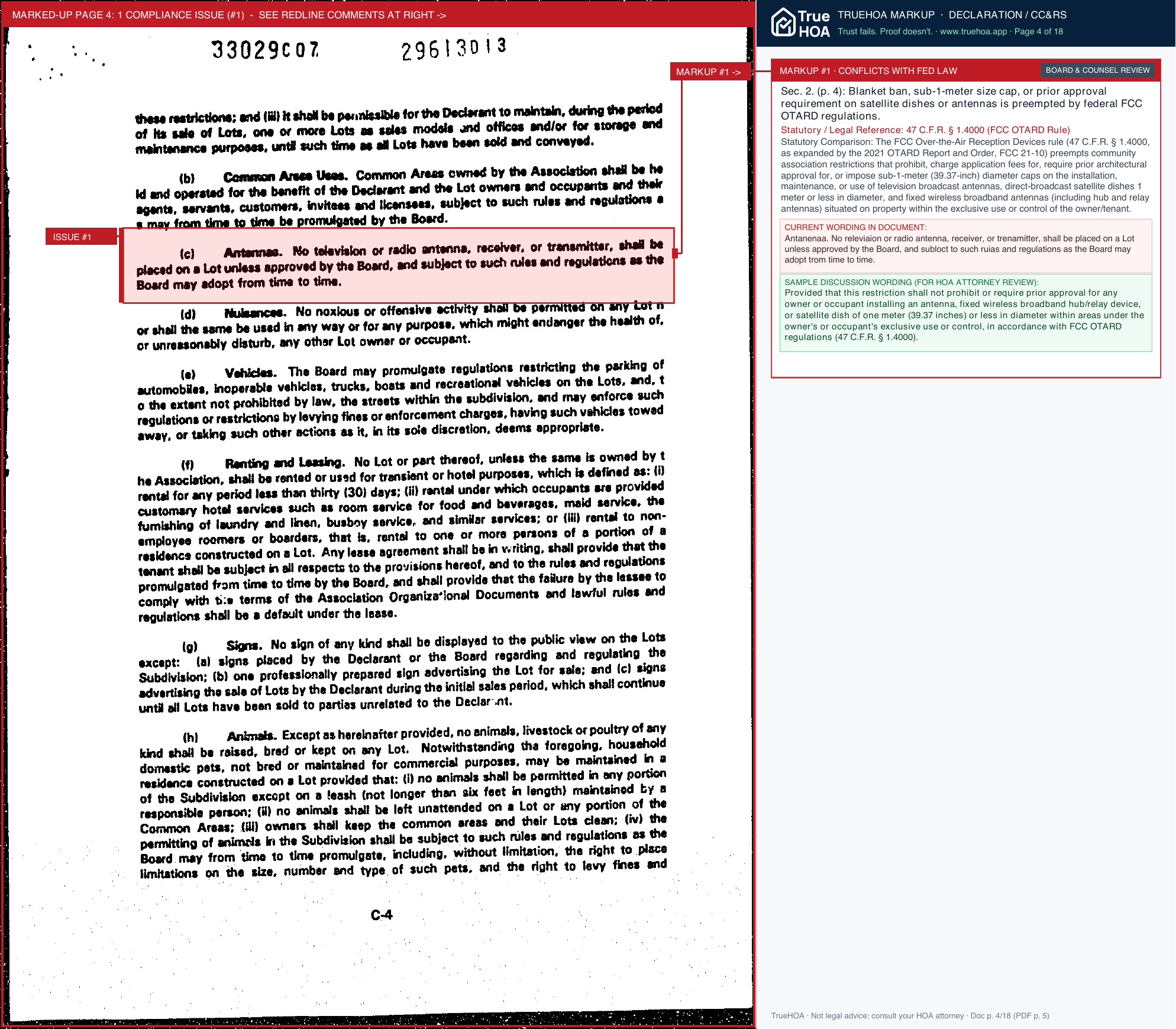 Linworth Village Association Linworth Village covenants 199609090190017 page 4 widened with TrueHOA Crystal AI margin annotations
