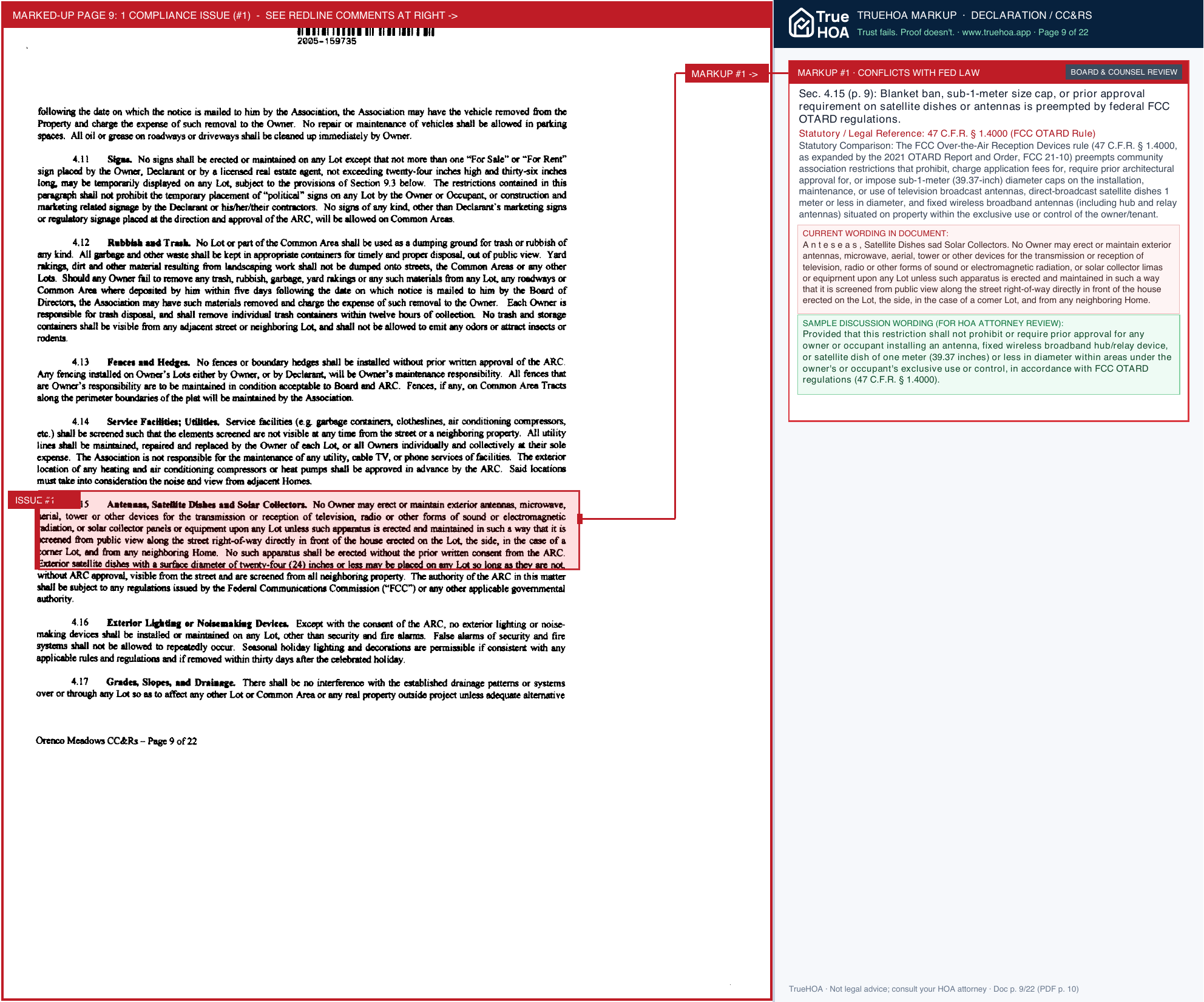 Orenco Meadows HOA Orenco Meadows Hoa Ccrs page 9 widened with TrueHOA Crystal AI margin annotations
