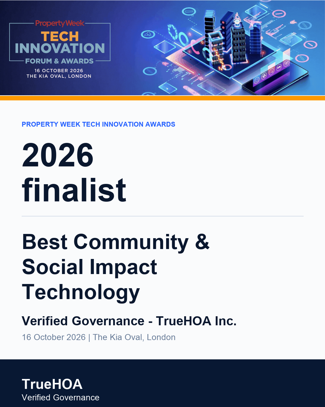 Property Week International Tech Innovation Awards 2026 finalist