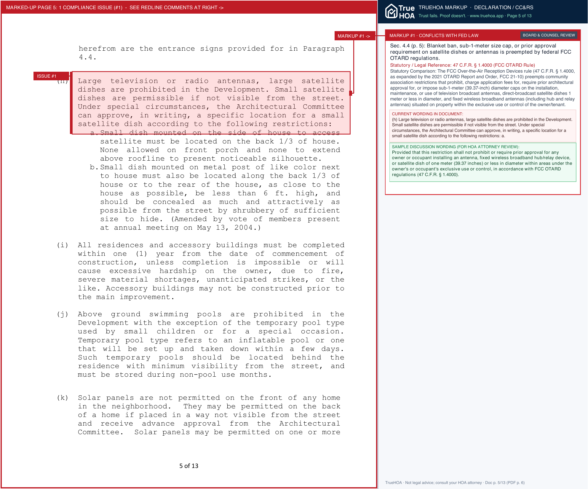 Greenbriar Farms HOA GBF HOA Covenants 2022 page 5 widened with TrueHOA Crystal AI margin annotations