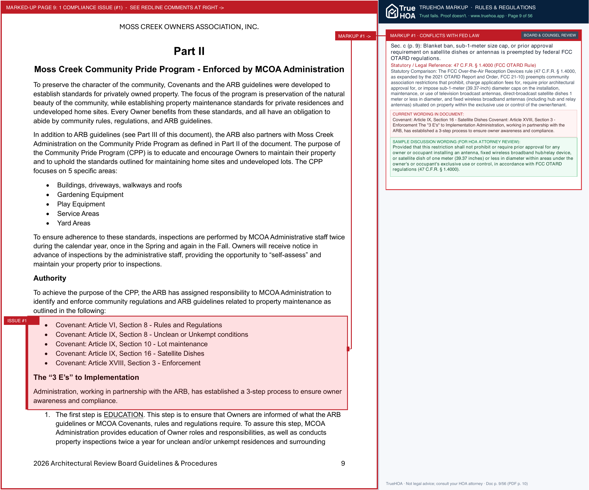 Moss Creek Owners Association 2026 ARB Guidelines and Procedures FINAL Board approved 25.10.23 page 9 widened with TrueHOA Crystal AI margin annotations