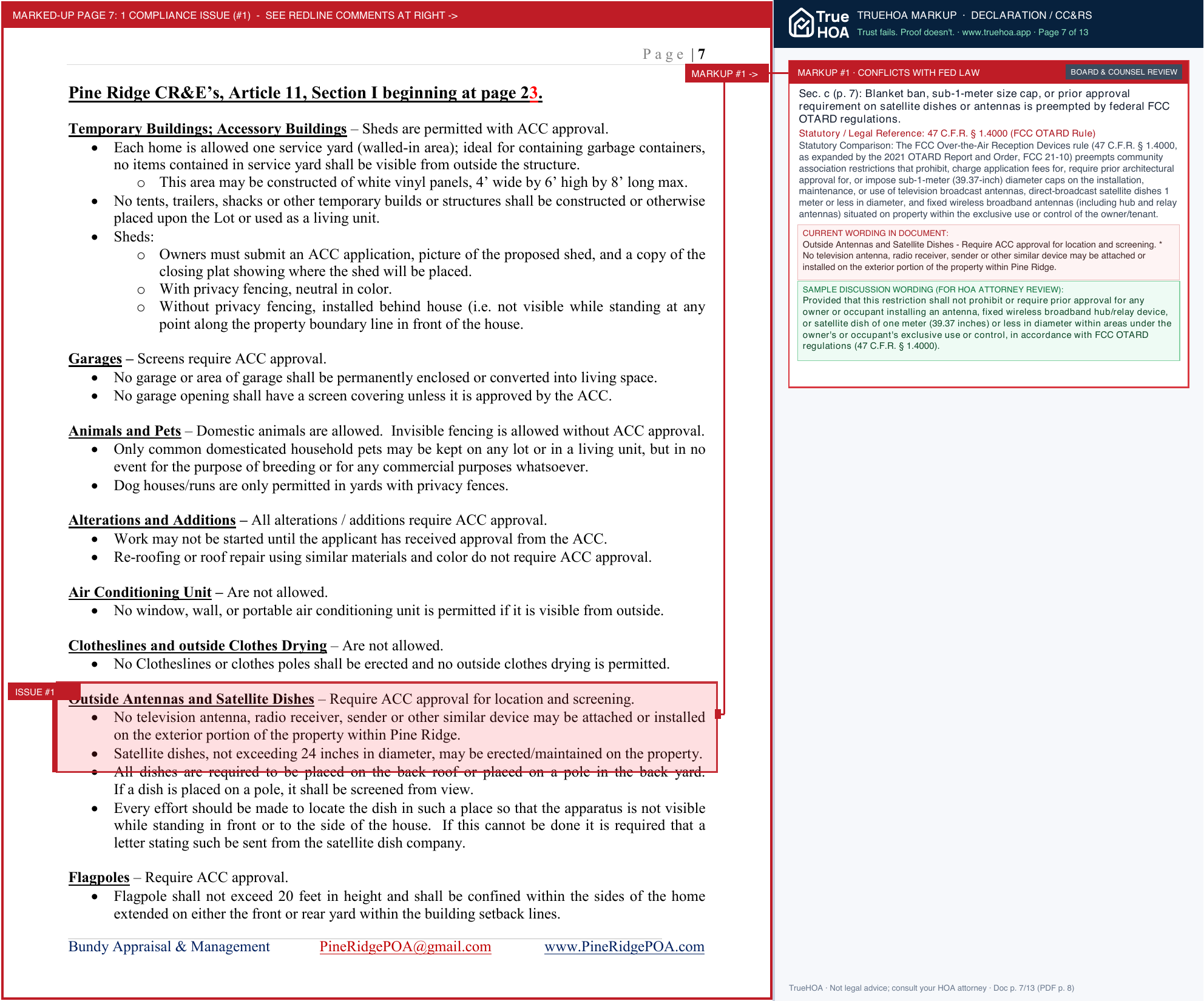 Pine Ridge POA DesignStandards 112018 page 7 widened with TrueHOA Crystal AI margin annotations