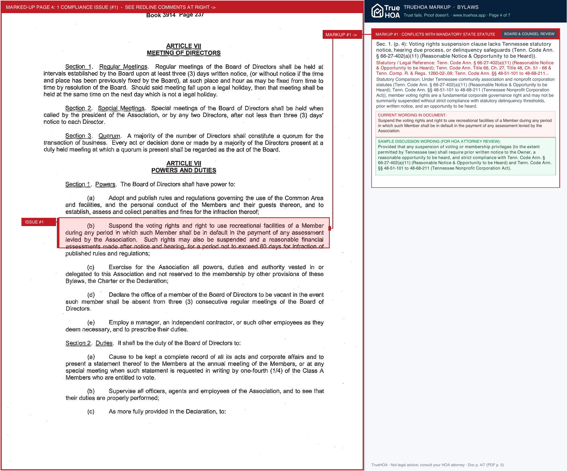 Mckay's Mill HOA By Laws 05 19 2006 page 4 widened with TrueHOA Crystal AI margin annotations