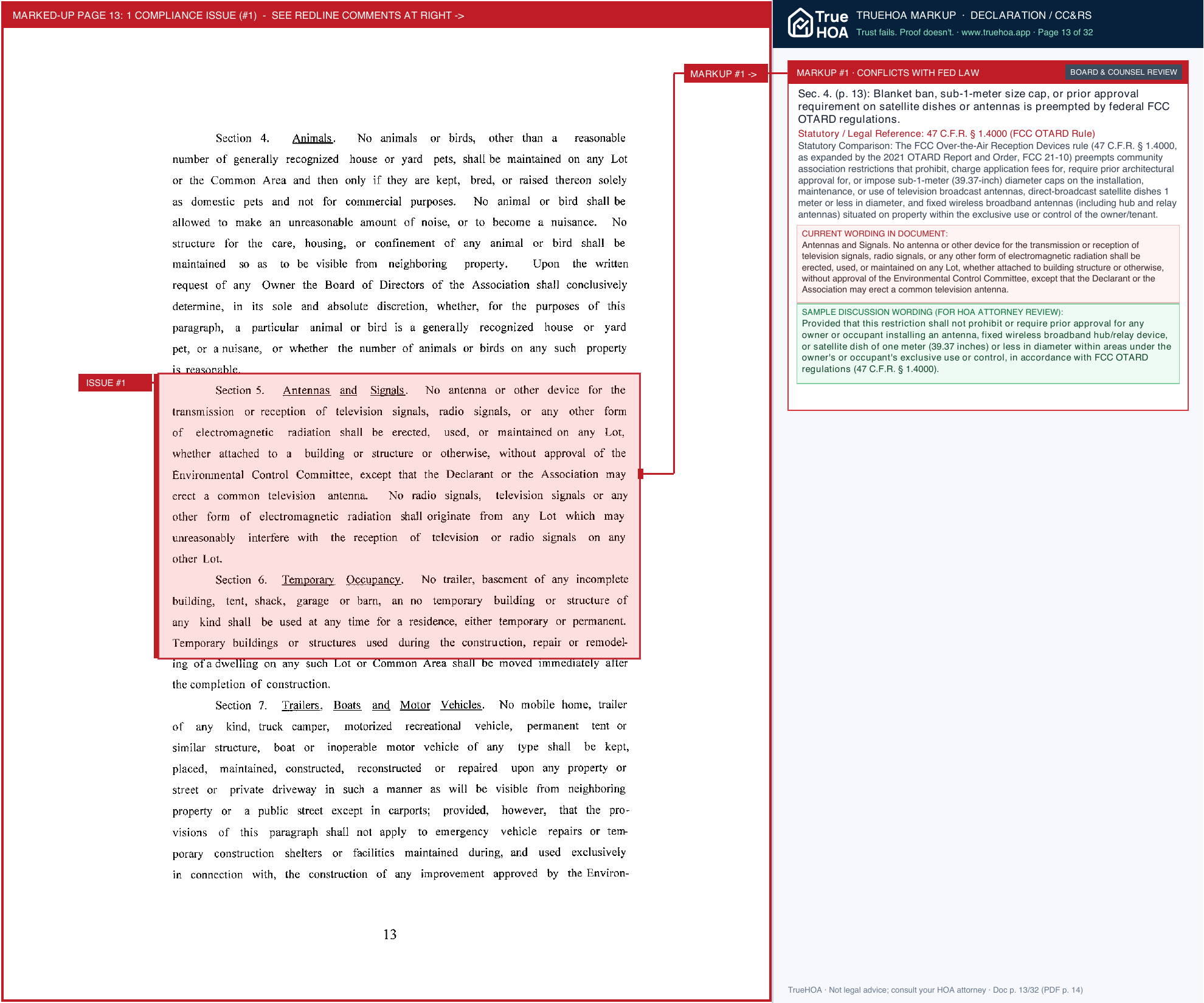 Austin Lakewood HOA Lakewoodhoa Ccrs page 13 widened with TrueHOA Crystal AI margin annotations