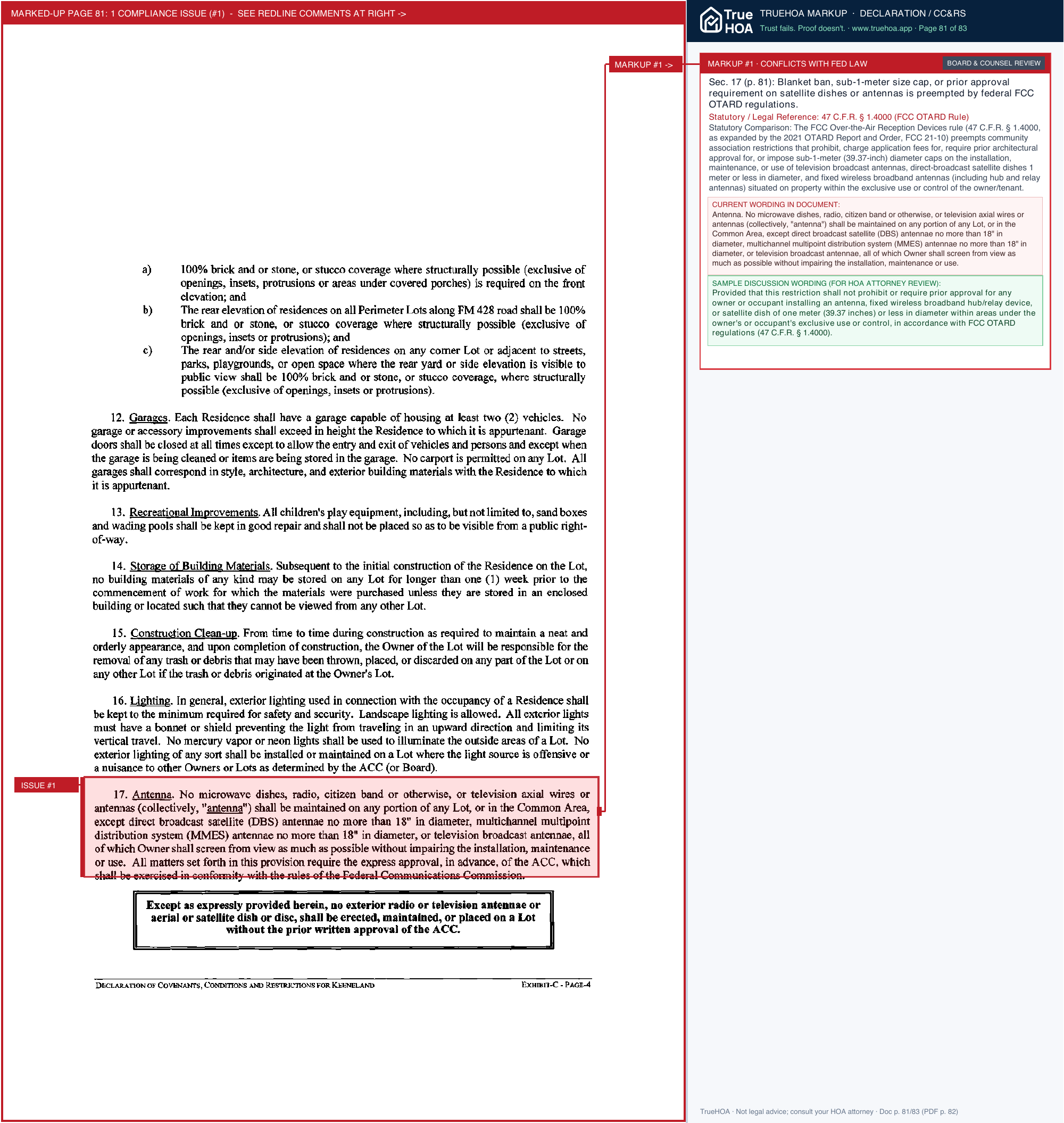 Community Association of Keeneland HOA Keeneland CCRs recorded 2024 01 19.sflb.ashx page 81 widened with TrueHOA Crystal AI margin annotations