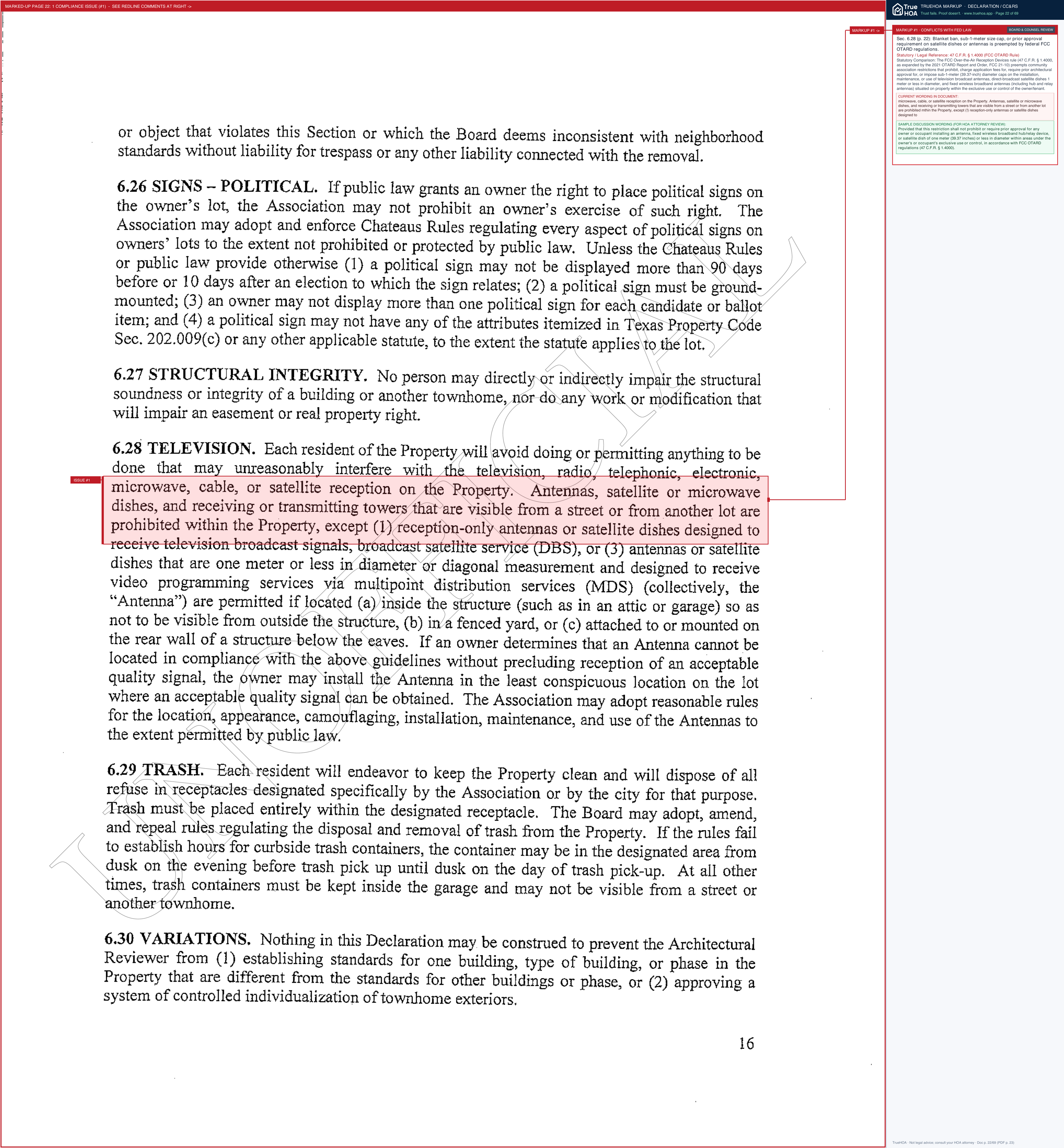 Craig Ranch Community Association The Chateaus Governing Documents page 22 widened with TrueHOA Crystal AI margin annotations