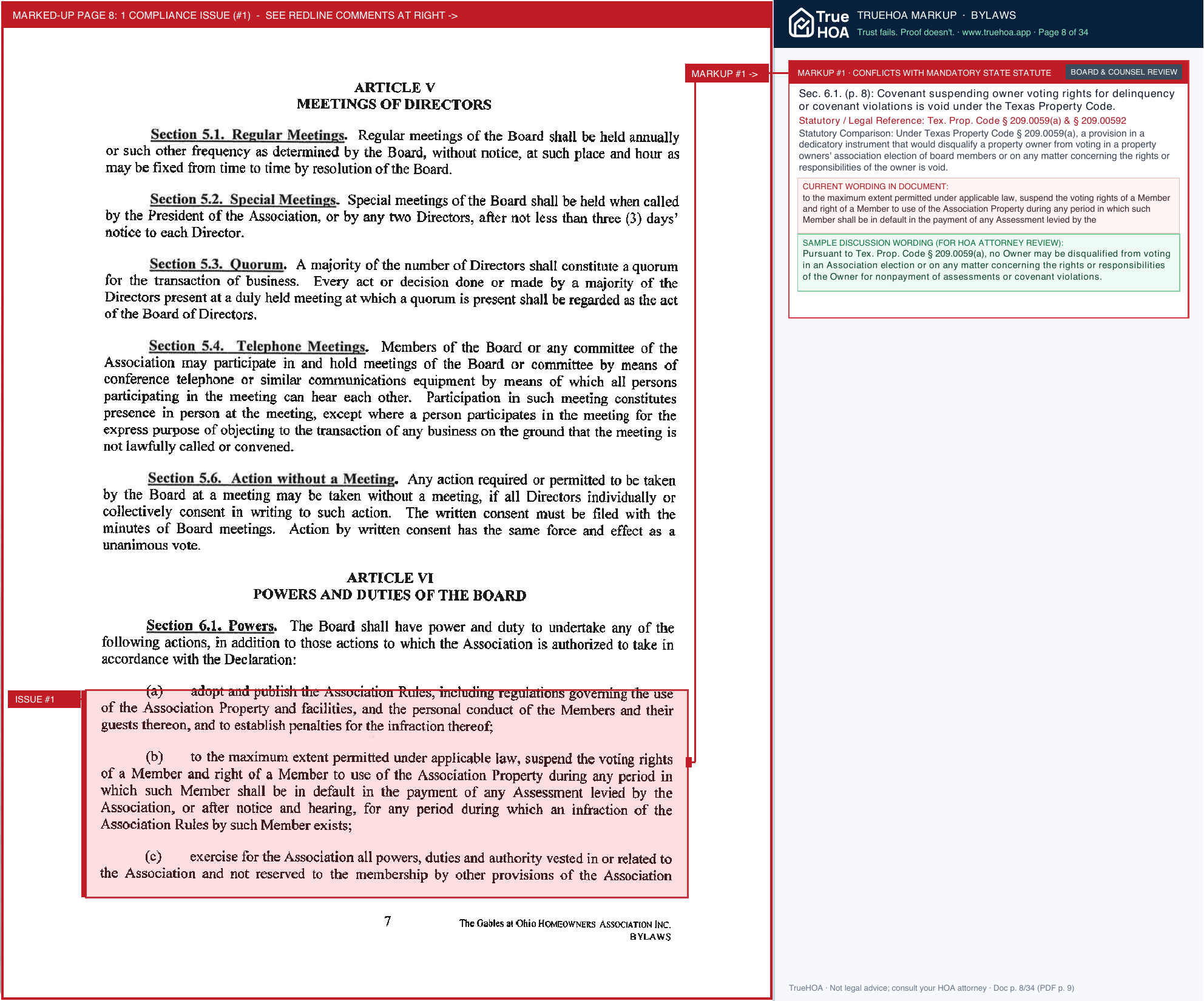 Gables at Ohio Condominium Association Recorded Bylaws w Policies fr CCRs compressed.sflb.ashx page 8 widened with TrueHOA Crystal AI margin annotations