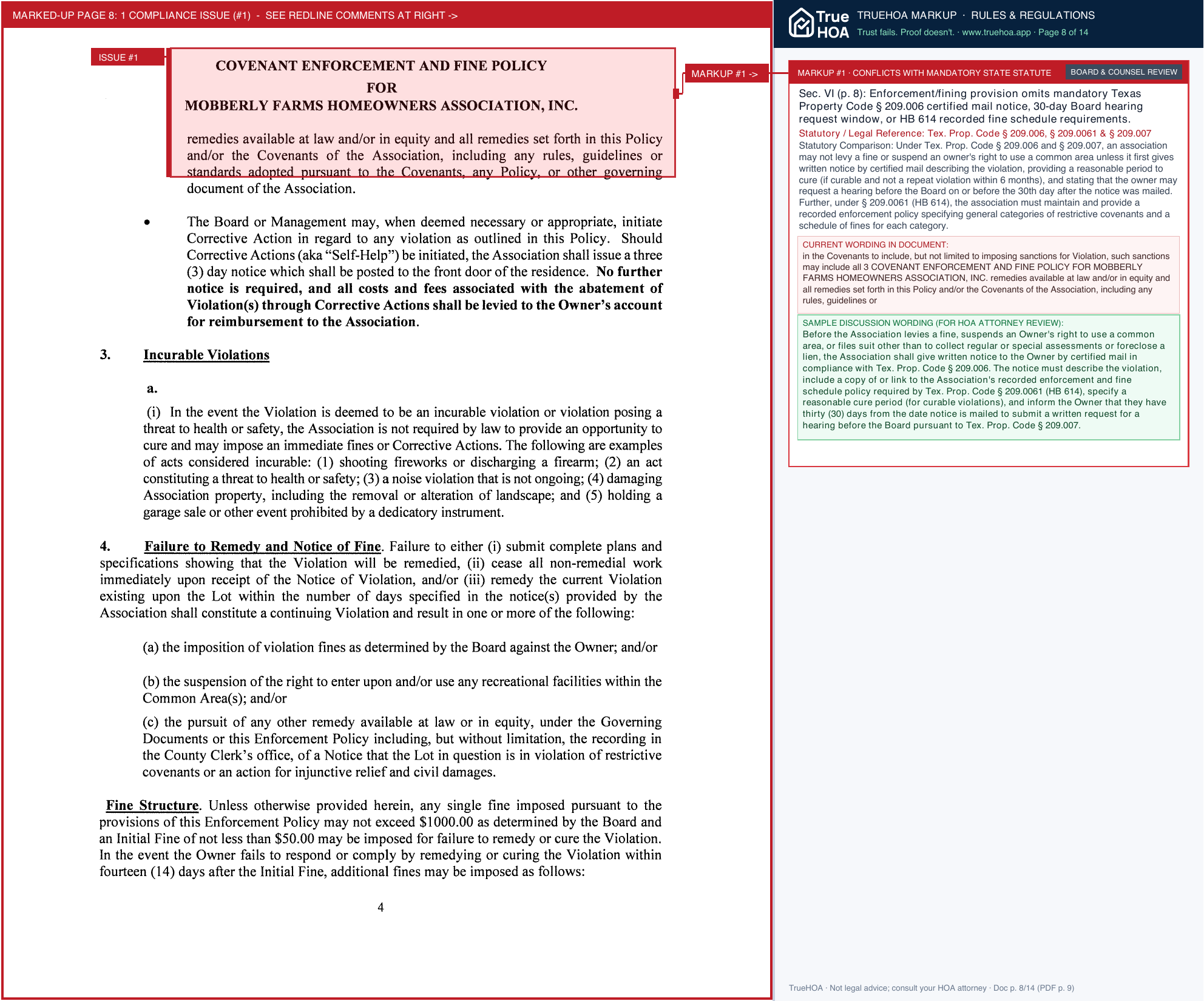 Mobberly Farms HOA Mobberly Farms HOA Ammended Enforcement Policy.sflb.ashx page 8 widened with TrueHOA Crystal AI margin annotations