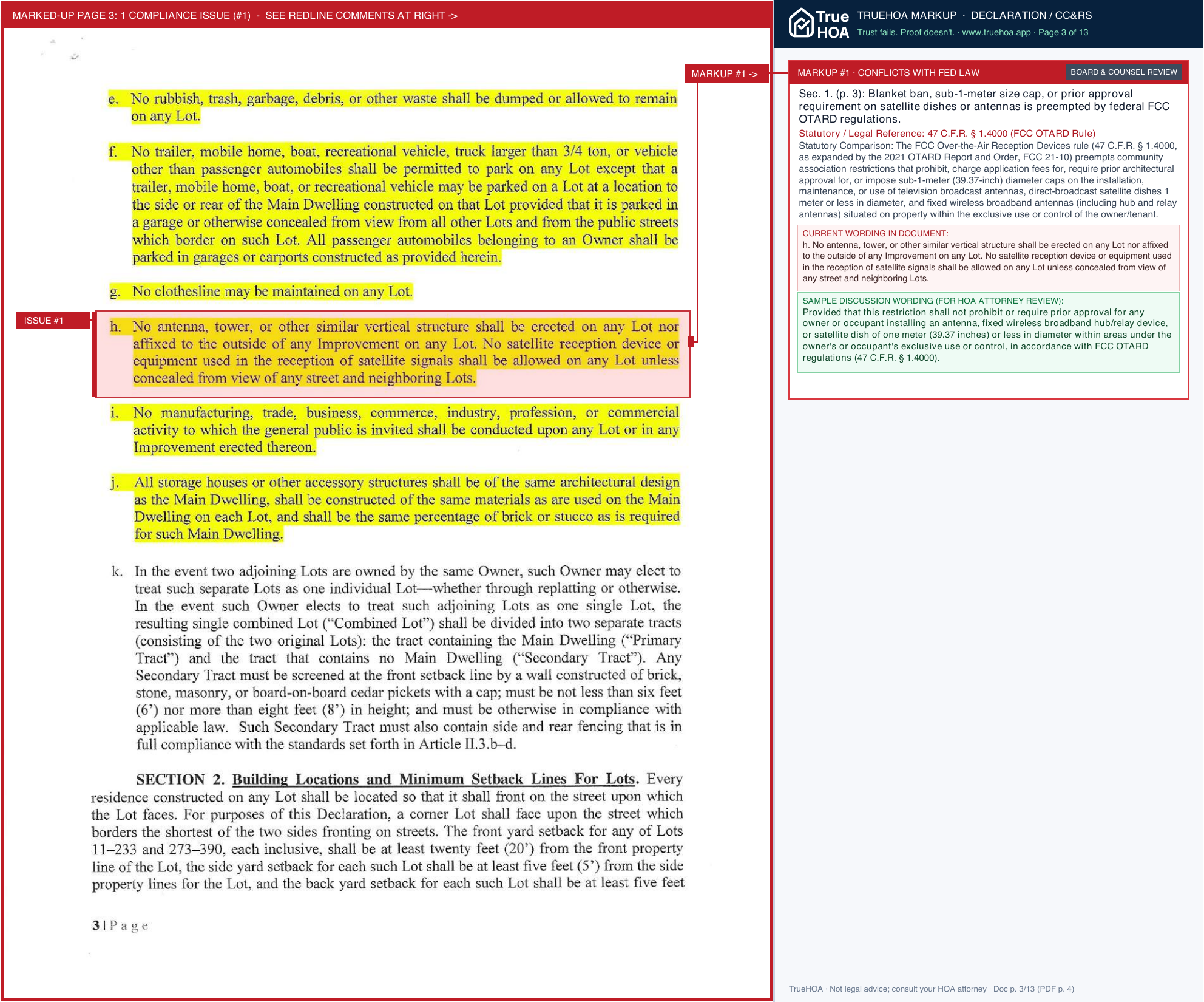 Preston Manor HOA CCR page 3 widened with TrueHOA Crystal AI margin annotations