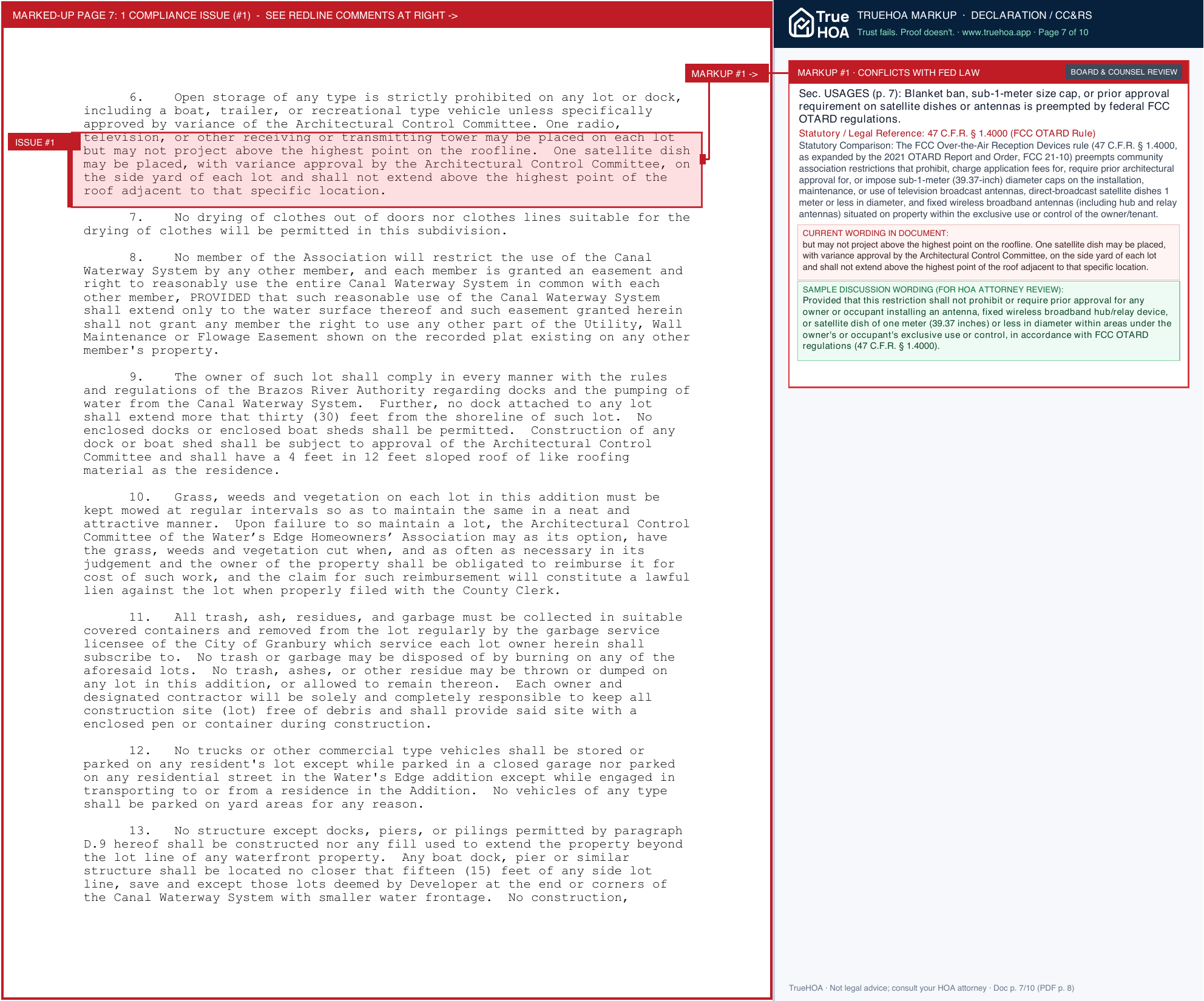 Water's Edge HOA 312d0e 12ac2bb29a1e4f5088ef0060f3e40ba7 page 7 widened with TrueHOA Crystal AI margin annotations