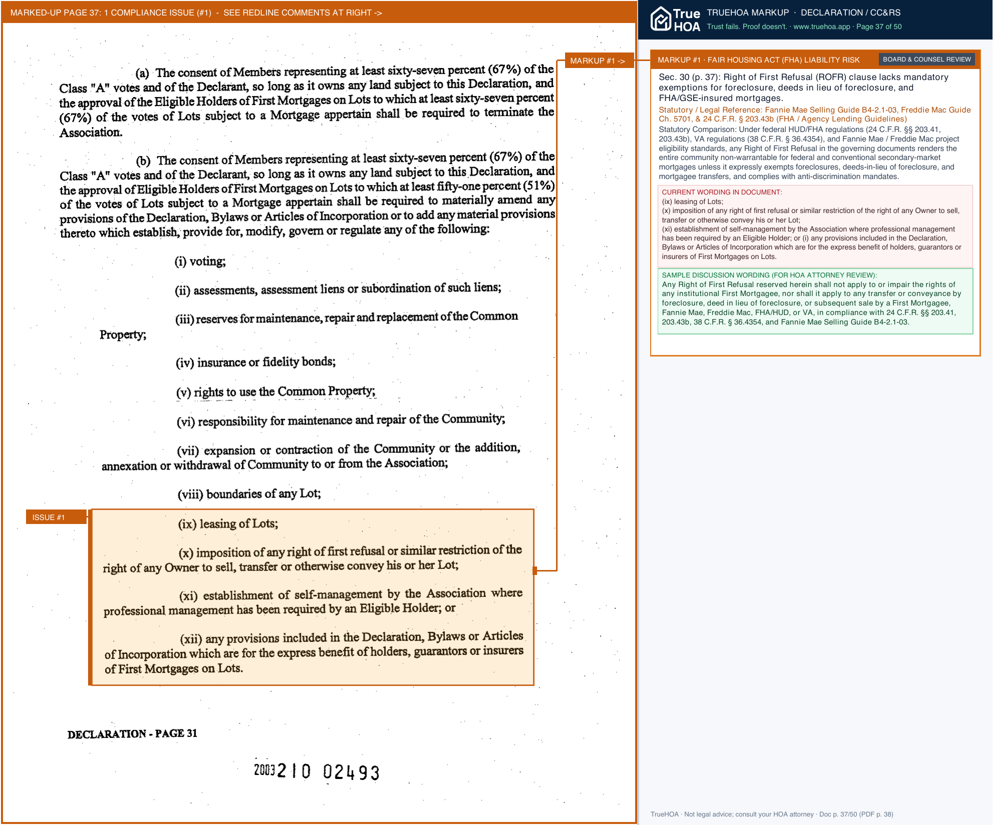 Wisdom Creek HOA Wisdom Creek Declaration of CCRs.sflb.ashx page 37 widened with TrueHOA Crystal AI margin annotations