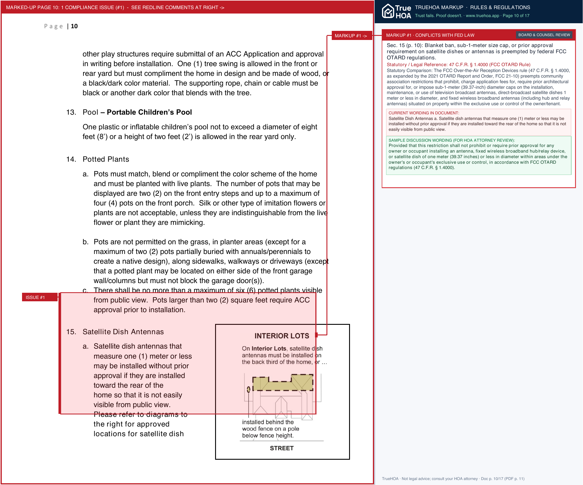 Wolf Ranch Residential Community ARCHITECTURAL ACCESSORY IMPROVEMENTS page 10 widened with TrueHOA Crystal AI margin annotations